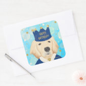 Gouden Retriever Prins Verjaardagssticker Vierkante Sticker (Envelop)