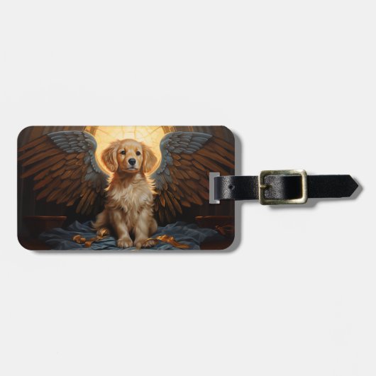 Gouden Retriever pup Engel Bagagelabel (Voorkant horizontaal)
