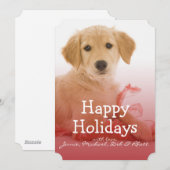 Gouden Retriever pup met lint Feestdagenkaart (Voorkant / Achterkant)