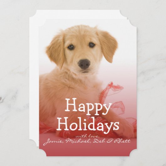 Gouden Retriever pup met lint Feestdagenkaart (Voorkant / Achterkant)
