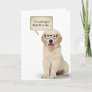 Gouden Retriever Puppy 50ste Verjaardag Kaart