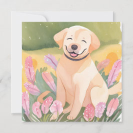 Gouden Retriever Puppy | Aquarel Geschilderde Kaar