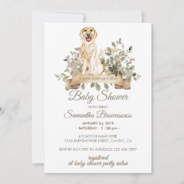 Gouden Retriever Puppy Baby Shower Kaart