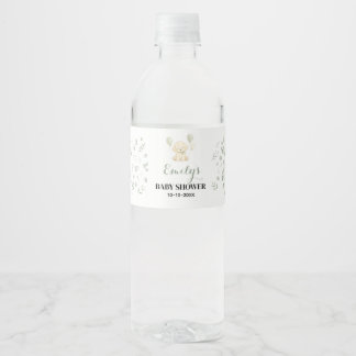 Gouden Retriever Puppy Baby Shower Salie Groen Waterfles Etiket