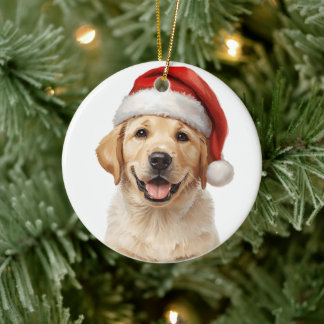 Gouden Retriever Puppy Kerstboomornament Keramisch Ornament