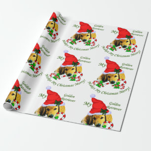 Gouden Retriever Puppy Kerstmis Cadeaupapier