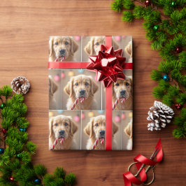 Gouden Retriever Puppy Met een Suikerstok Cadeaupapier