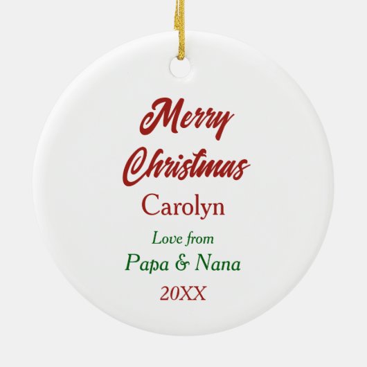 Gouden Retriever Puppy Rode Bow Krans Kerstmis Keramisch Ornament (Achterkant)