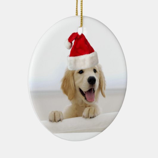Gouden Retriever Puppy Vakantie Kerstmis Ornament (Rechts)