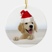 Gouden Retriever Puppy Vakantie Kerstmis Ornament (Voorkant)