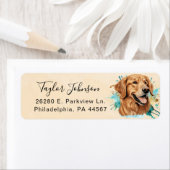 Gouden Retriever Retouradreslabel Etiket (Insitu)