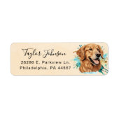 Gouden Retriever Retouradreslabel Etiket (Voorkant)