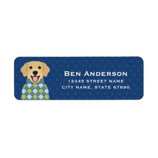 Gouden Retriever Retouradreslabels Etiket (Voorkant)