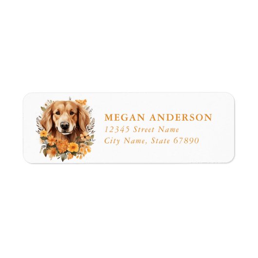 Gouden Retriever Retouradreslabels Etiket (Voorkant)