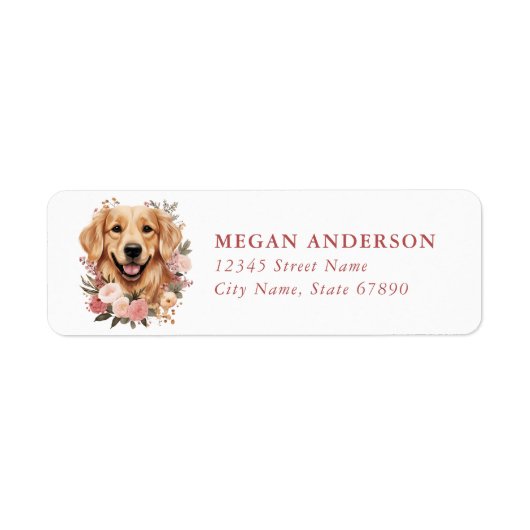 Gouden Retriever Retouradreslabels Etiket (Voorkant)
