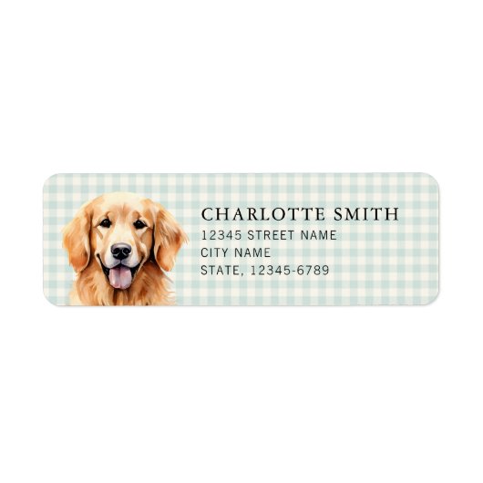 Gouden Retriever Retouradreslabels Etiket (Voorkant)