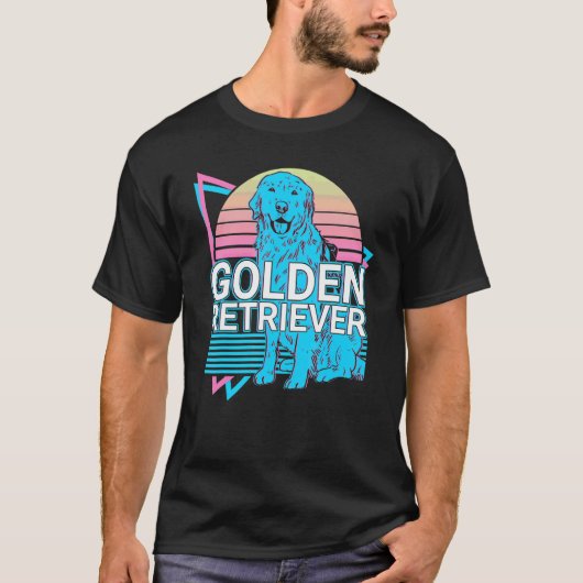 Gouden Retriever Retro T-shirt (Voorkant)