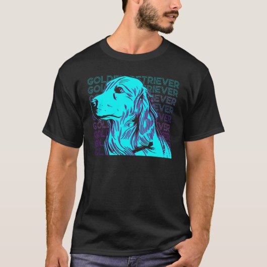 Gouden Retriever Retro T-shirt (Voorkant)