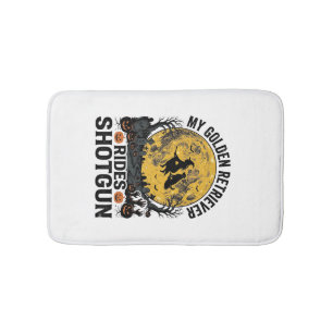 Gouden Retriever Rijdt Shotgun Halloween Heksenkun Badmat