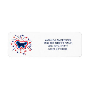 Gouden Retriever Rood Wit Blauw Retouradres Etiket