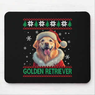 Gouden Retriever Santa Hat Lelijke Kerstmis Muismat