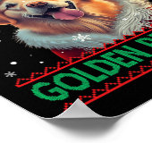 Gouden Retriever Santa Hat Lelijke Kerstmis Poster (Hoek)