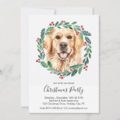 Gouden Retriever Schattige Hond Elegant Kerstfeest Kaart (Voorkant)