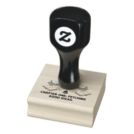 Gouden Retriever Schrijver Leest Grafisch Ontwerp Rubberstempel