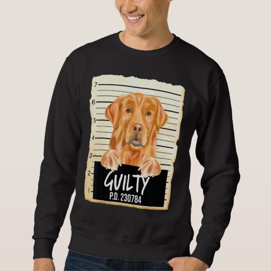 Gouden Retriever Schuldig Hond Mugshot Trui (Voorkant)
