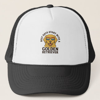 Gouden Retriever-shirt met retro zonnebril hond A Trucker Pet