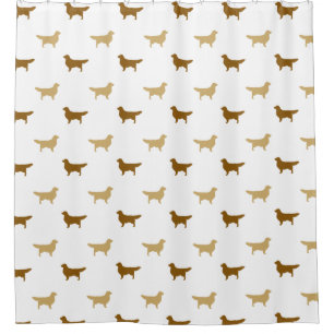 Gouden Retriever Silhouetten Patroon Douchegordijn