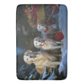 Gouden Retriever Sneeuw Slede Kerst Decoratie Badmat (Voorkant Verticaal)