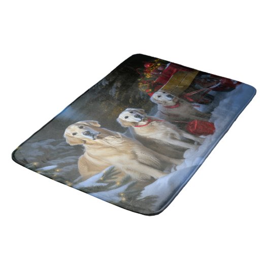Gouden Retriever Sneeuwslee Kerst Decor Badmat (Gekanteld)