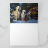 Gouden Retriever Sneeuwslee Kerst Decor Kaart (Binnen)