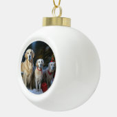 Gouden Retriever Sneeuwslee Kerst Decor Keramische Bal Ornament (Rechts)