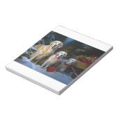 Gouden Retriever Sneeuwslee Kerst Decor Notitieblok (Linkerzijde)