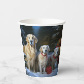 Gouden Retriever Sneeuwslee Kerst Decor Papieren Bekers (Voorkant)