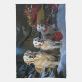 Gouden Retriever Sneeuwslee Kerst Decor Theedoek (Verticaal)