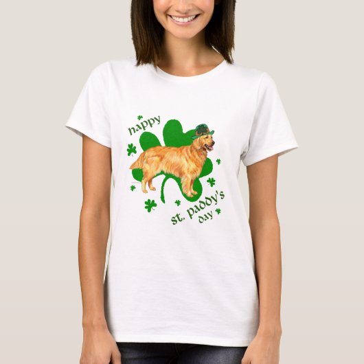 Gouden Retriever St. Patrick's Dag T-shirt (Voorkant)