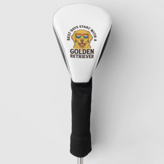 Gouden Retriever T-shirt met Retro Zonnebril Hond  Golfheadcover