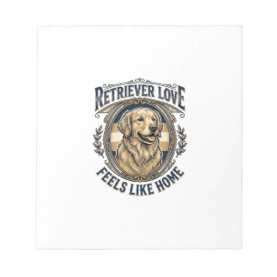 Gouden Retriever Thuiscomfort Vintage Gravure Doe Notitieblok