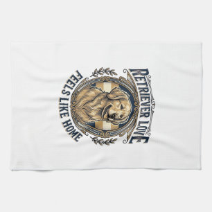 Gouden Retriever Thuiscomfort Vintage Gravure Doe Theedoek