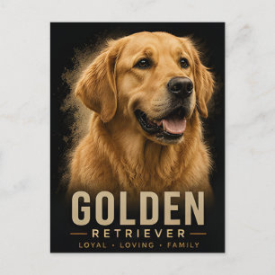 Gouden Retriever Trouw Liefhebbende GezinsHond Por Briefkaart