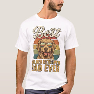 Gouden Retriever Vader Ever Vintage Sunset T-shirt