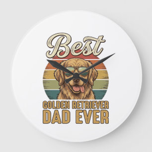 Gouden Retriever Vader Ever Vintage Sunset T-shirt Grote Klok
