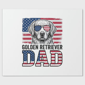 Gouden Retriever Vader Patriottisch Vintage Hond S Cadeaupapier