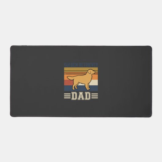 Gouden Retriever Vader Retro Hond Bureaumat (Voorkant)