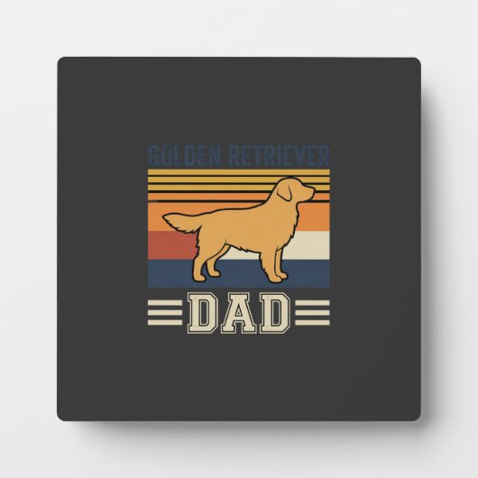Gouden Retriever Vader Retro Hond Fotoplaat (Voorkant)