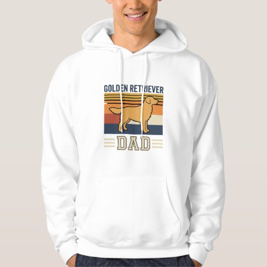 Gouden Retriever Vader Retro Hond Hoodie (Voorkant)