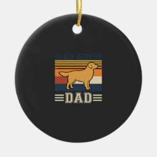 Gouden Retriever Vader Retro Hond Keramisch Ornament